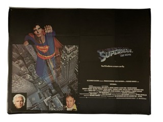 Superman 1978 Original Uk Quad Poster Folded Christopher Reeves Gene Hackman