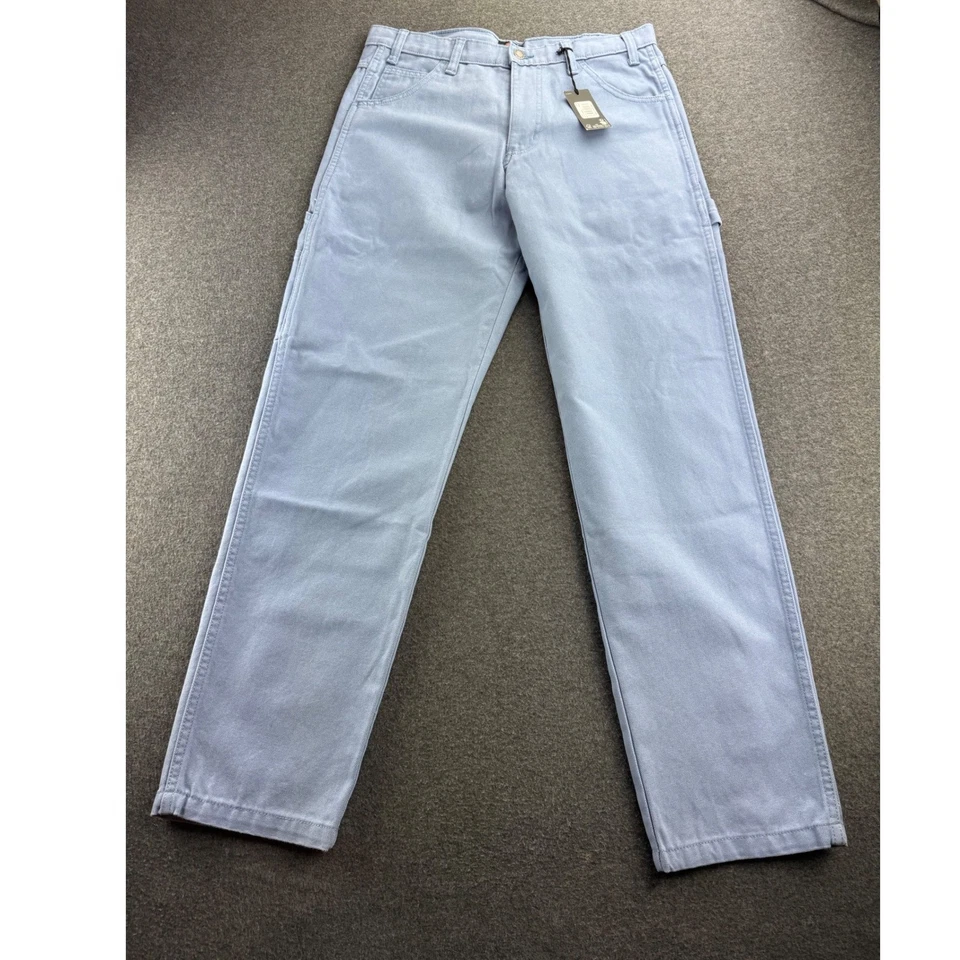 Dickies Woven Duck Work Pants Blue Cotton Canvas Carpenter Style Mens 32x32 NEW - Image 4 of 4