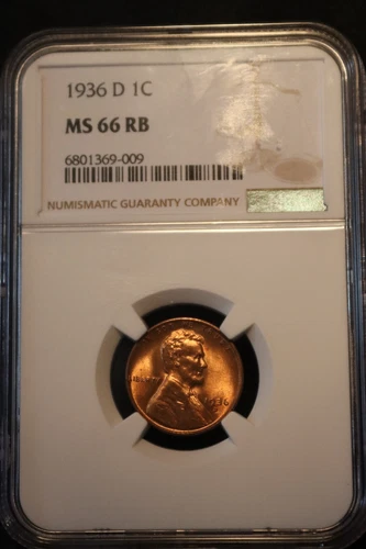 1936-D Lincoln Wheat Cent NGC MS 66 RB  #009