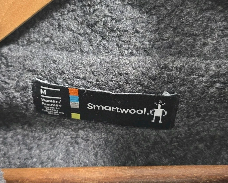 Smartwool Coat Womens Medium Gray Boiled Wool Anchor Line Asym Funnel Cowl - Image 3 of 4