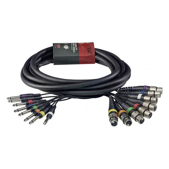 5m Stagg MultiCore 8xXLR(F)-8xJack(Mono) Loom