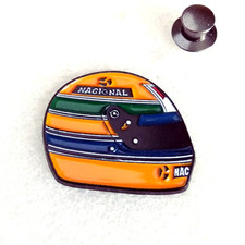 Pin's lapel pin ename pins F1 Helmet Ayrton National Senna Honda Marlboro Relief