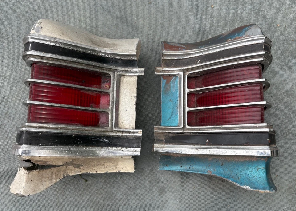 1966 Chevelle LH /RH TailLight Housing Panel Extensions, Lens, & Trim OEM - Image 1 of 4