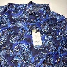 Robert Graham Mens TANGIER Paisley Button Up Shirt Stretch Classic Fit Blue Sz M