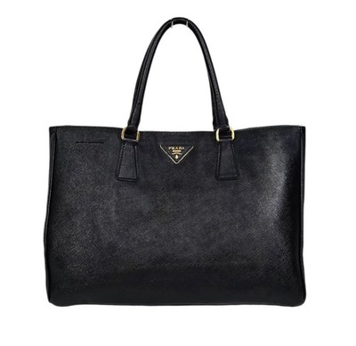 PRADA Black Saffiano Leather Tote Bag
