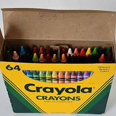 Crayola Crayons 64 Count 1990 Binney Smith NEW Sharp Discontinued Retired Colors