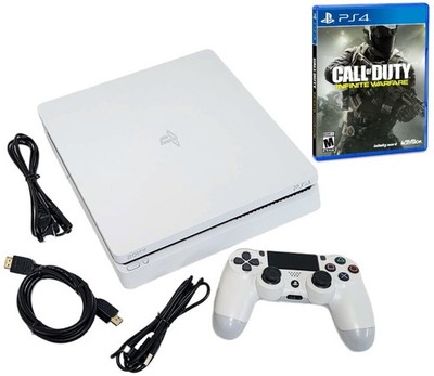 Sony PlayStation 4 Slim 500GB WHITE Console w/ Controller & COD Infinite Warfare