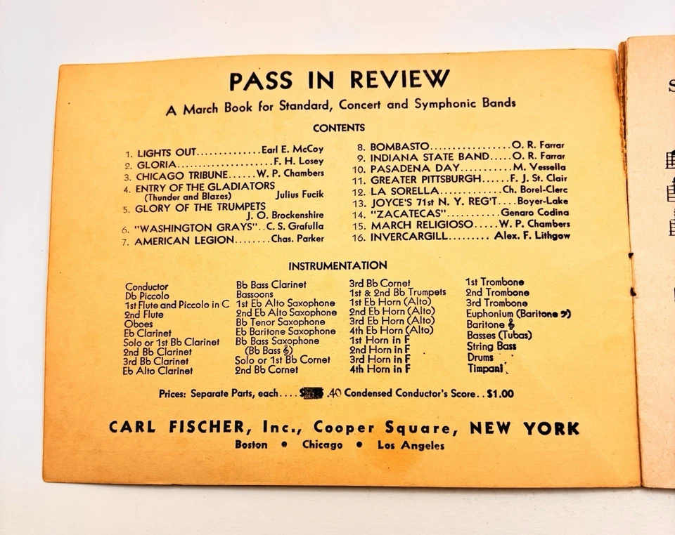 VTG Sheet Music Songbook Henry Fillmore Famous Fillmore Marches 1st B Cornet VGC - Image 3 of 4