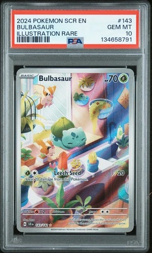 PSA 10 Bulbasaur 143/142 Sv07: Stellar Crown Illustration Rare Holo 2024 Pokémon