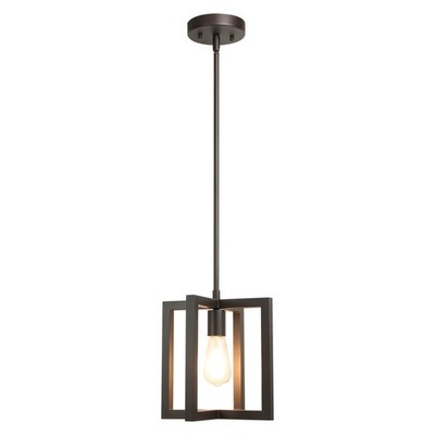 Cage Farmhouse Kitchen Island  Pendant Light in Dark Bronze Finish