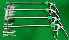 4pc Laparoscopic Bulldog Clamp Applicator 10mmx330mm with 6 Clips Reusable