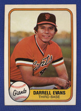 1981 Fleer Baseball # 436 Darrell Evans - San Francisco Giants  - Free Shipping