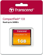 Transcend 1GB Compactflash 133 Memory Card (CF Card) up to 30Mb/S, Supports Ultr
