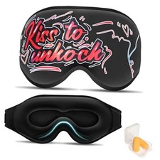 3D Sleep Mask for Side Sleepers Funny Pattern Men  Women, 100 Light Blocking