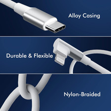 USB C to Lightning Cable 6FT 2Pack 90 Degree Mfi Certified , Iphone Charger ...