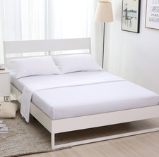 4-Piece Bed Sheet Set 1 Fitted Sheet 1 Flat Sheet 2 Pillowcases Full Size White