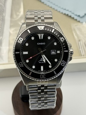 Casio Duro Marlin MDV106 Black Diver Watch SST Jubilee  Mesh Set 3  G1N