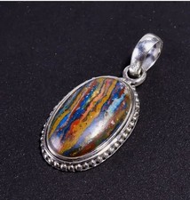 Adorable Rainbow Calsilica Gemstone 925 Sterling Silver Handmade Pendant S-58