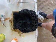 Vintage Evening Black Velvet Evening Bag