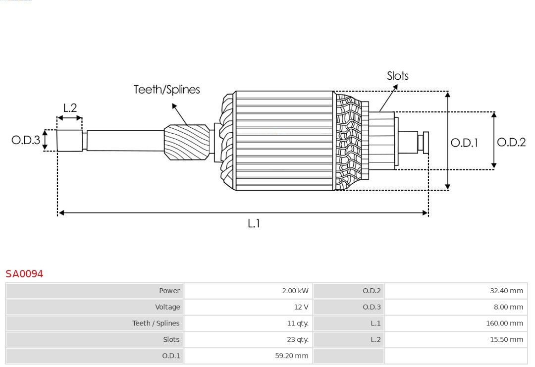 Fits AS ROZRUSZNIKI I ALTERNATORY SA0094 STARTER ROTOR   ⭐UK Stock⭐