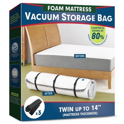 Vacuum Mattress Bag for Memory Foam and Latex  Sealed for Easy Movement, Tran...
