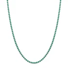 2.07 Ctw Natural Green Emerald Tennis Necklace In 925 Sterling Silver 16 Inch