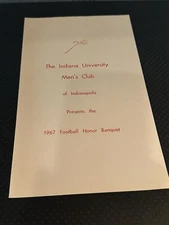 Vintage 1967 Indiana University Men's Club football honors banquet program Rose