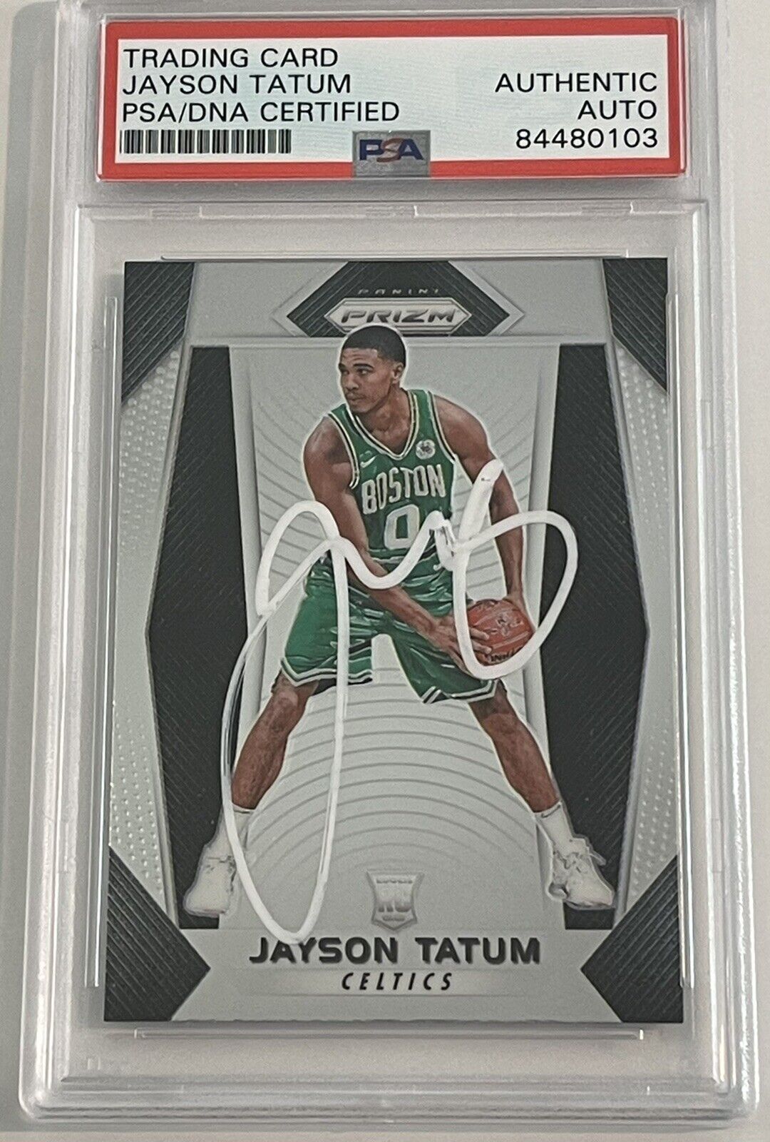 Jayson Tatum Signed 2017-18 Panini Prizm #16 Rookie Card RC Celtics Slab  PSA/DNA