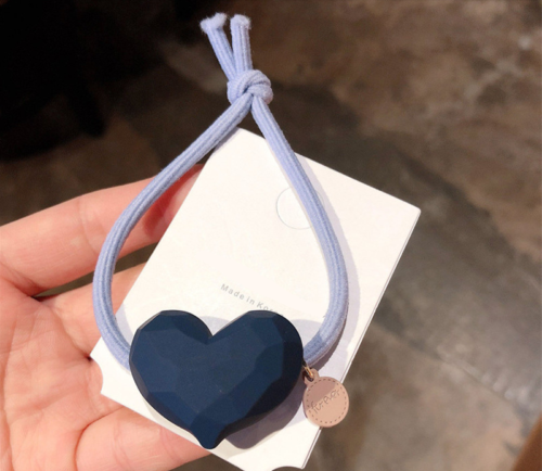 Little Queen Korean matte color heart hair tie fashion hair accessories - Picture 9 of 12