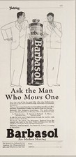 1927 Print Ad Barbasol Men's Shaving Cream 2 Men Drawing Indianapolis,Indiana