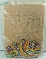 VINTAGE '75 Vogart Embroidery Kit SEALED Creative Stitchery COUNTRY CORNER 8x10