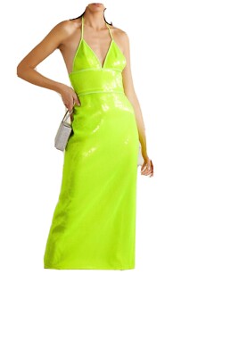 david koma neon dress David Koma Neon Green Rib Knit Midi CutOut Midi Dress M