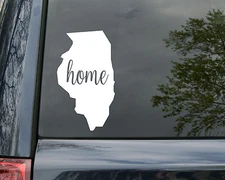 Illinois State Vinyl Decal Sticker 6" x 3.5" Home IL Chicago FREE SHIPPING