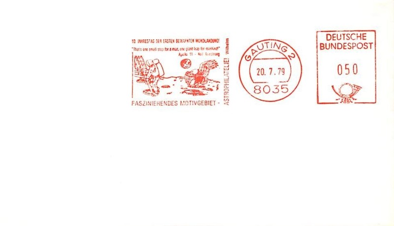 APOLLO 11 10TH ANNIVERSARY MOON WALK/LAND DAY COVER GERMANY, NO CACHET - 7/20/79