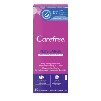 3574661487564 CAREFREE Plus Large wkładki higieniczne Świeży Zapach 20 sztuk (P1