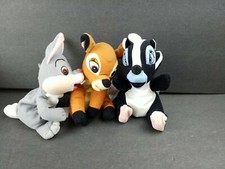 Disney Bambi Thumper  Stinker Bean Bags Set Of 3 Plush Animal Toys VGPC