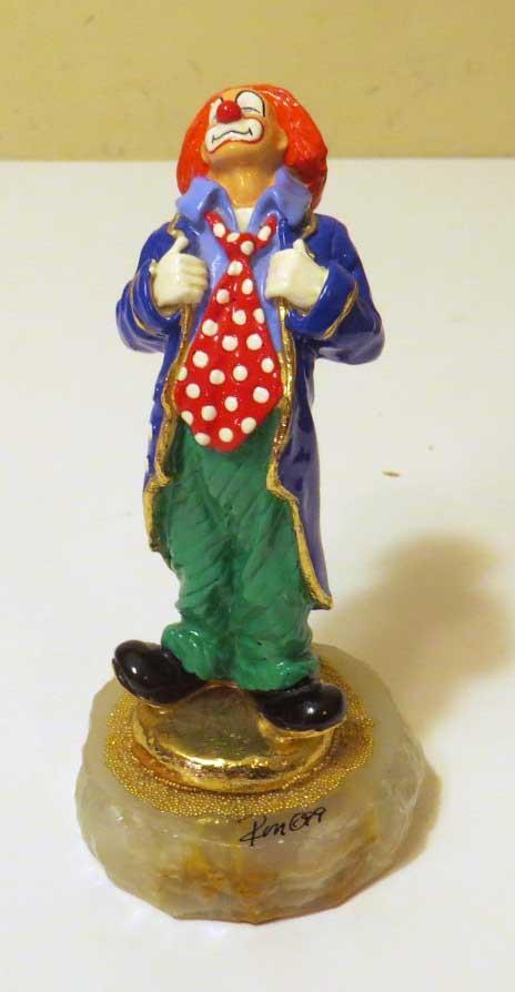STANDING PROUD' RON LEE CLOWN, 24KT GOLD & POLKA DOTS, 5,