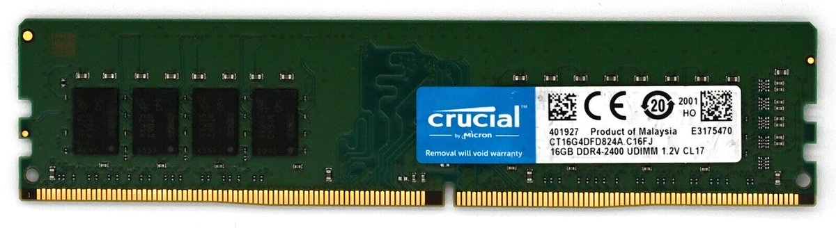 Crucial 16GB DDR4 2400 MHz UDIMM Desktop RAM 2Rx8 CT16G4DFD824A