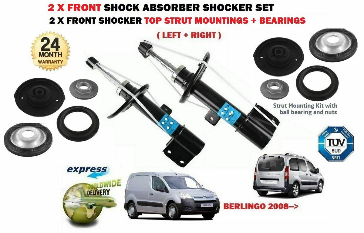 FOR CITROEN BERLINGO MPV VAN 2008-> 2X FRONT SHOCK ABSORBER SET