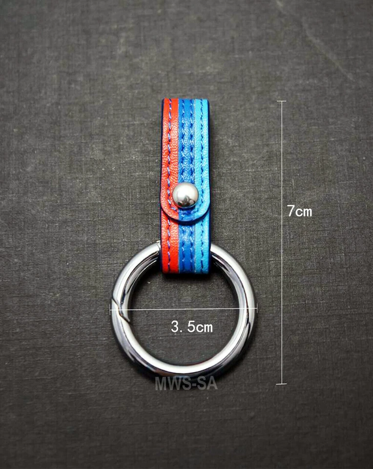 Porte-Clé en Cuir Mousqueton Compatible Pour Clés Bmw Bracelet Performance +++ - Photo 4/4