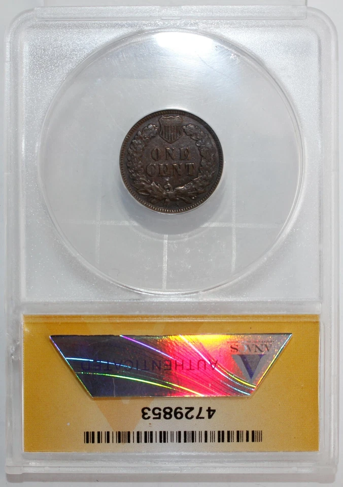 1908 S Indian Head Penny 1c US Type Coin Certified ANACS F15 Details Corroded - Image 3 of 4