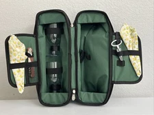 Wine Tote Bag Picnic Set with Glasses, Bottle Opener, Stopper & 2 Napkins