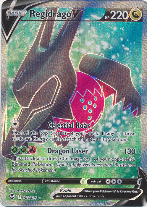 Regidrago V (Full Art) - 183/195 Ultra Rare Silver Tempest NM Pokemon TCG