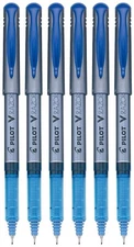 Pilot V Razor Point 6 Piece Lot Blue Liquid Ink Marker Pen Extra Fine Point