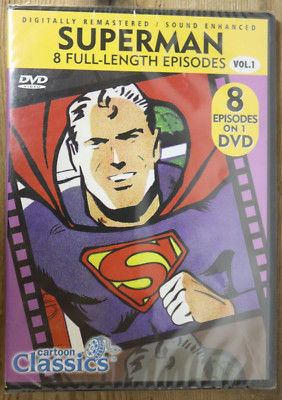 Superman Cartoon Classics Vol.1 AMC 1940s 8 Full Length Episodes Remastered E8