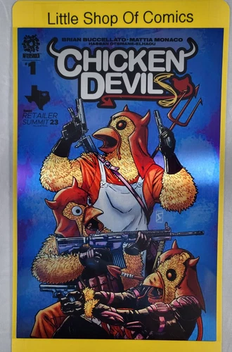 Chicken Devils #1 2023 Diamond Retailer Summit Metal Cover Variant Aftershock NM