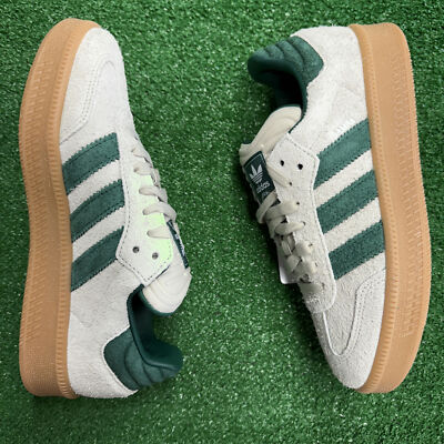Adidas Samba XLG Putty Grey Collegiate Green Mens JI3197 NEW Sz 6