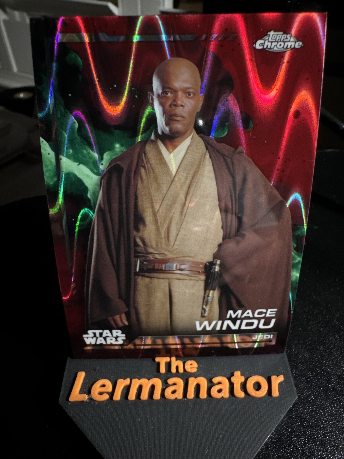 2024 Topps Chrome Star Wars Mace Windu Red Raywave Refractor #138