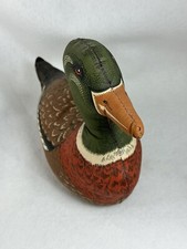BRIGHT MALLARD DUCK PILLOW HAND-SEWN CRAFT SOLID BASE INSIDE SITS FLAT WATERFOWL