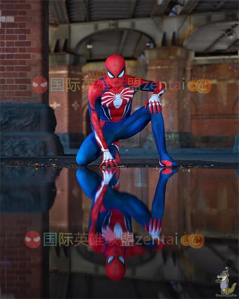 Spiderman Halloween traje para adultos e crianças, bodysuit